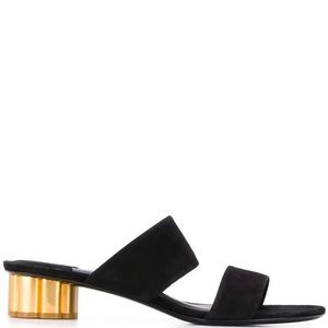 SALVATORE FERRAGAMO two-banded flower heel sandals